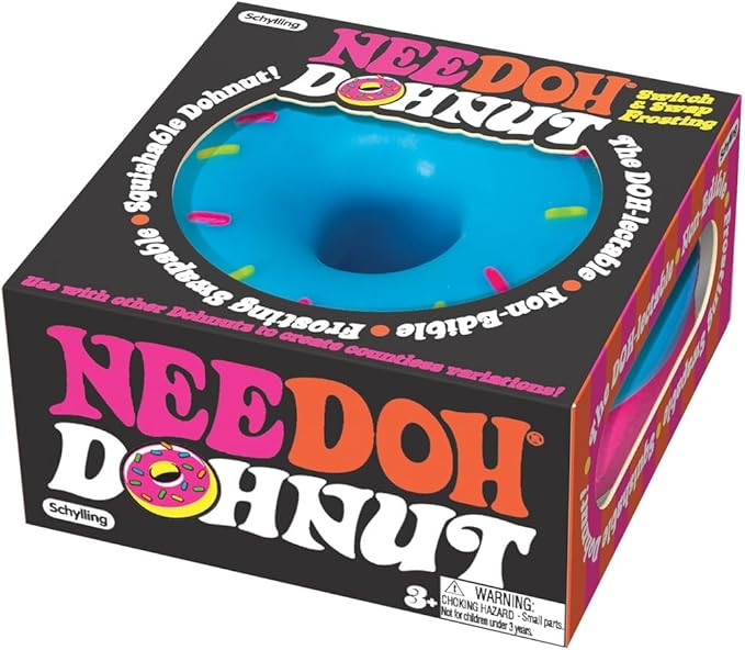 Schylling NeeDoh Dohnuts - Sensory Fidget Toy - Assorted Colors - Ages 3 to Adult (Pack of 1) | Amazon (US)