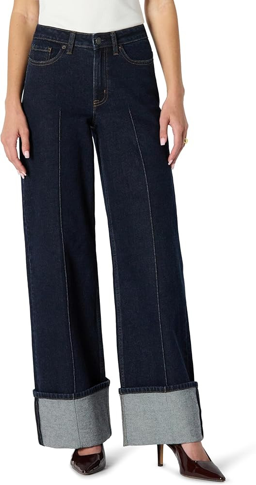 Amazon Essentials Women's High-Rise Wide Leg Cuffed Jean | Amazon (US)