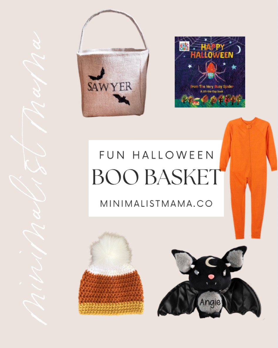 Create a boo basket for your little one! We included a personalized basket, Halloween book, orange pajamas, bat stuffed animal, and candy corn crochet hat!

Boo basket, Halloween, kids Halloween, Halloween basket, Halloween gift, Kids basket, kids boo basket

#LTKbaby #LTKkids #LTKHalloween