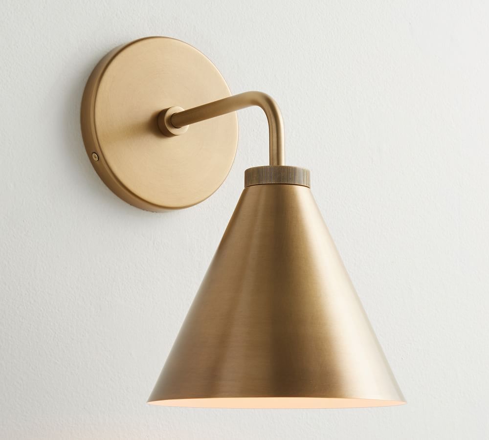 Tumbled Brass Walker Tapered Single Sconce | Pottery Barn (US)