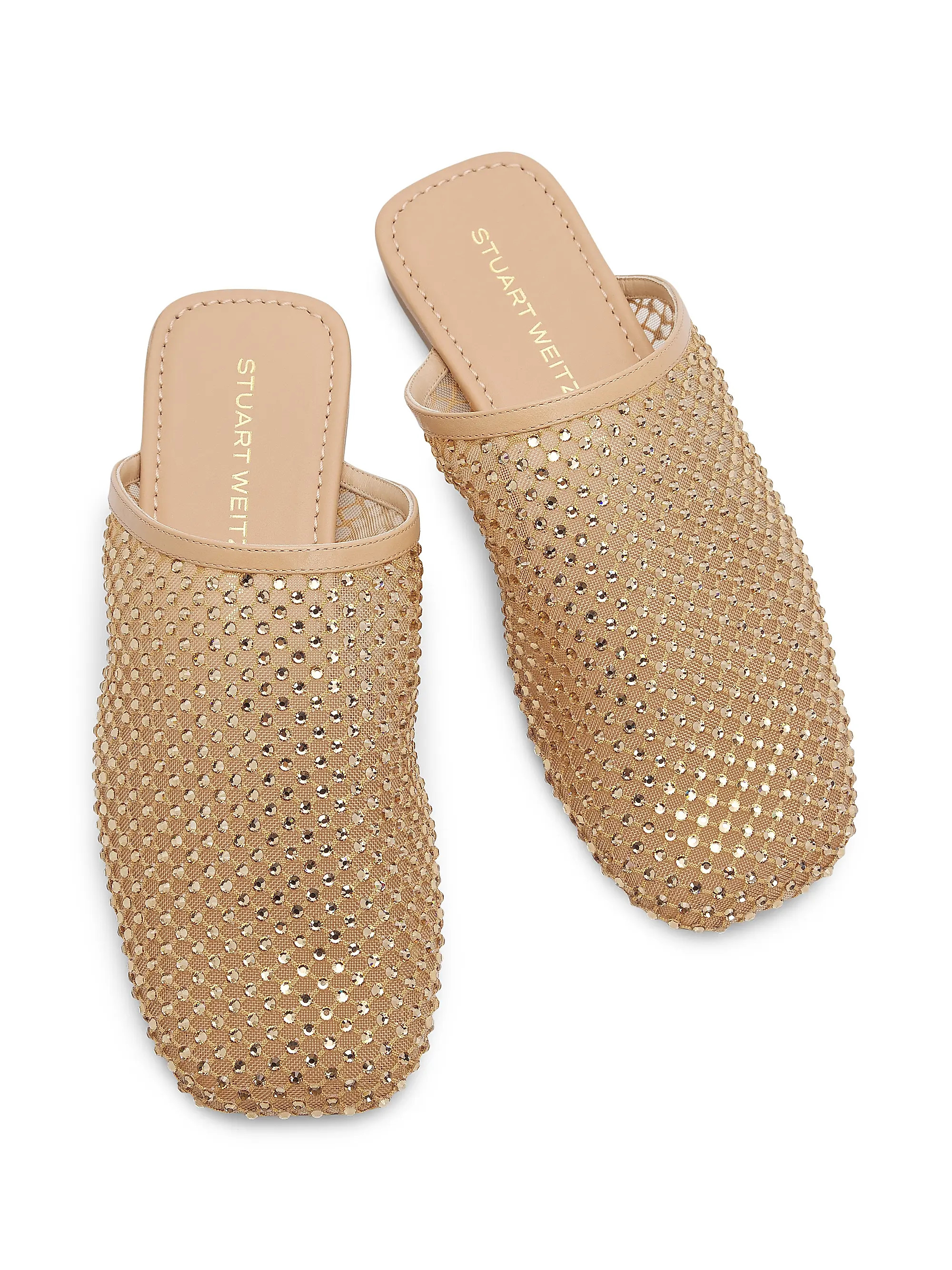 Stuart Weitzman Bareitall Shine Crystal-Embellished Mules | Saks Fifth Avenue | Saks Fifth Avenue