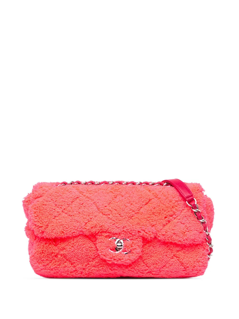 CHANEL Pre-Owned 2019 Medium Quilted Terry Cloth Coco Beach Flap shoulder bag - Pink | Farfetch Global