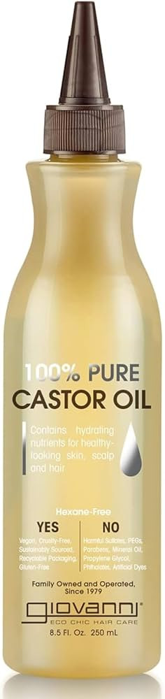 GIOVANNI Smoothing Castor Oil - 100% Pure, All Hair Types, Naturally Nourish Skin, Moisturize Hai... | Amazon (US)