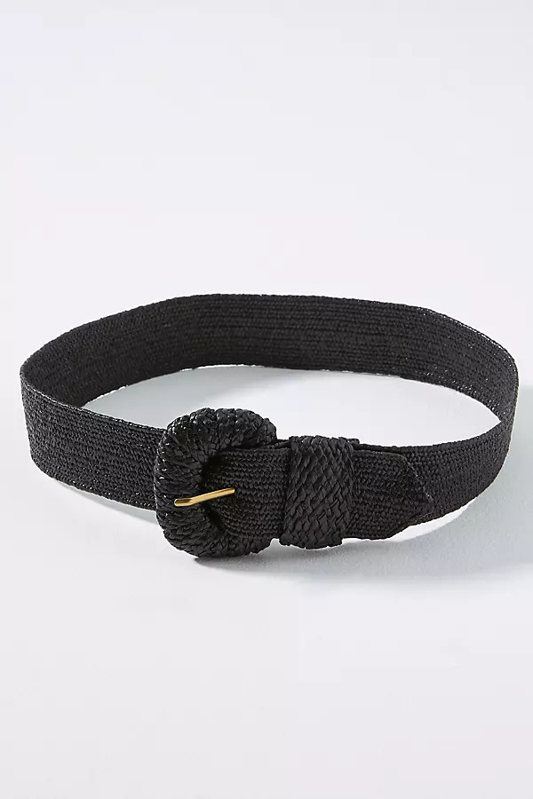 Raffia-Wrapped Stretch Waist Belt | Anthropologie (US)