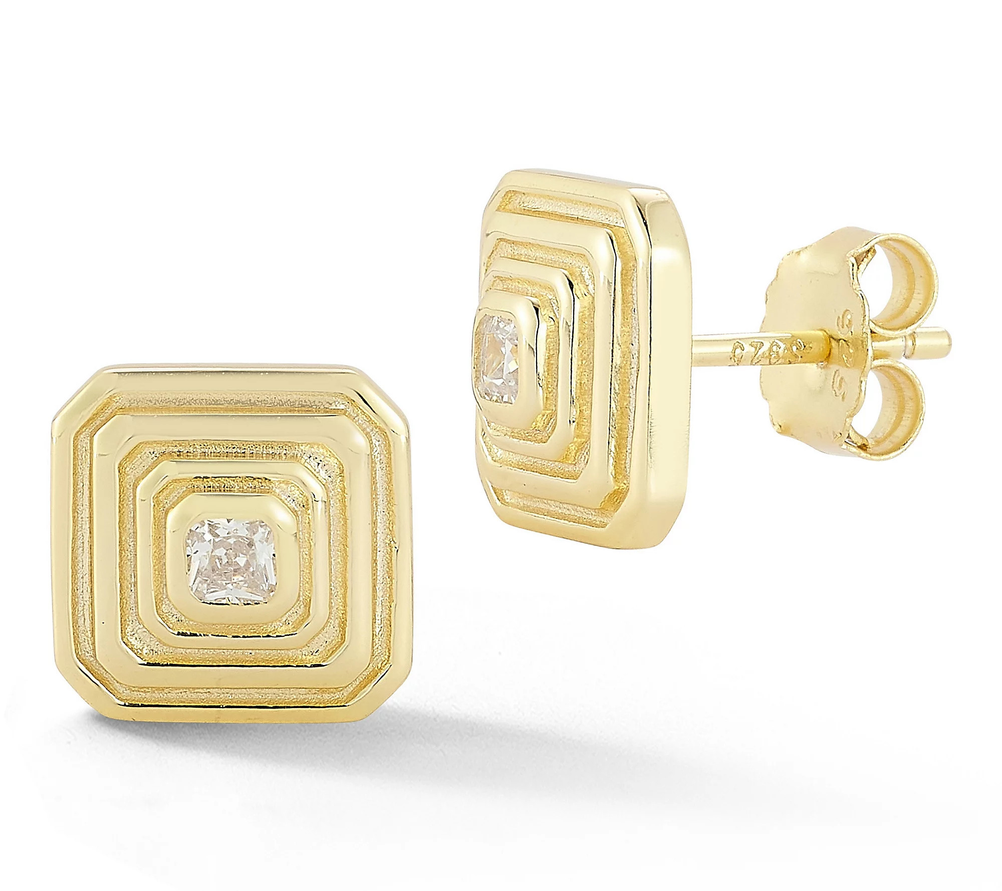 Sterlina Silver Vintage Square Stud Earrings, Sterling | QVC