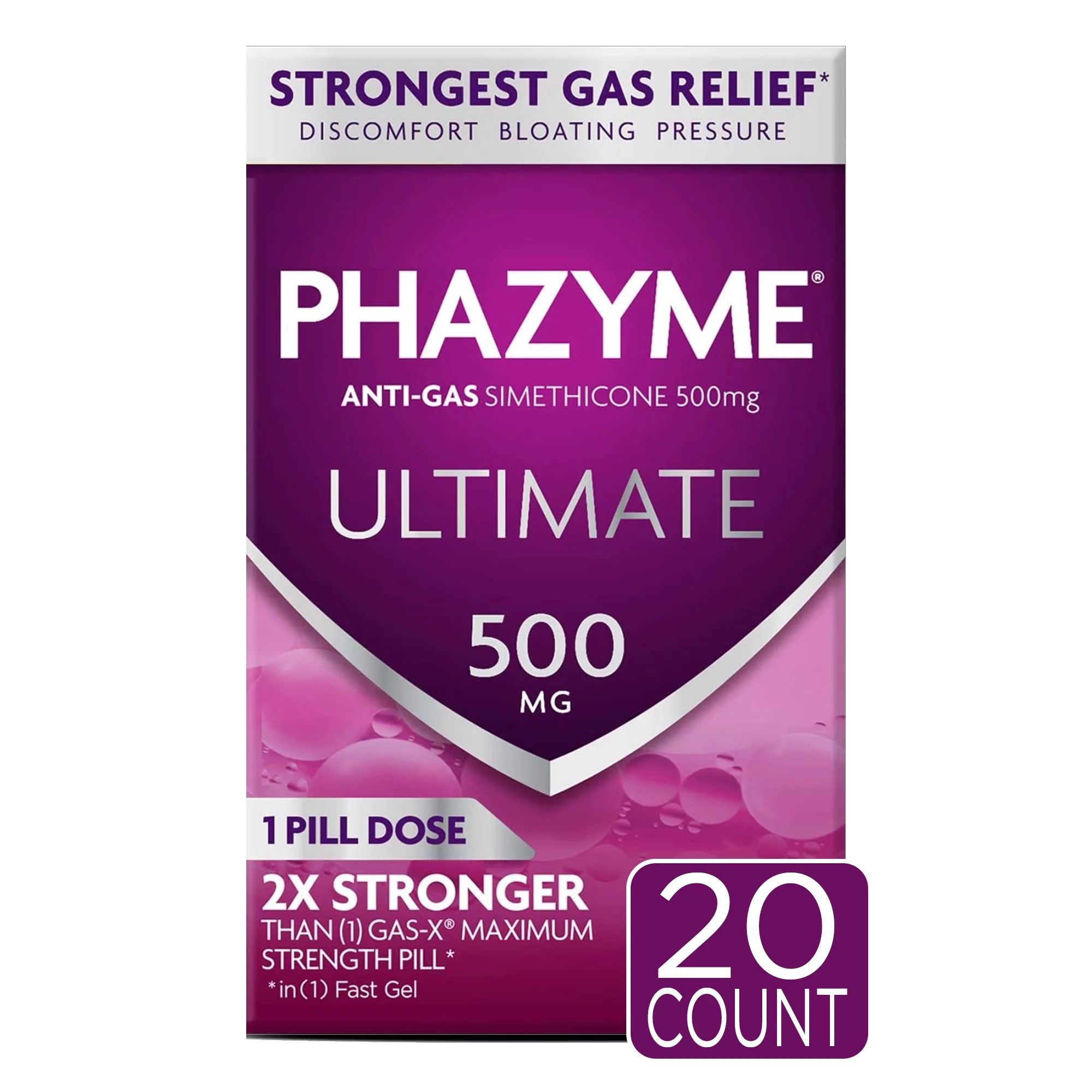Phazyme Ultimate Gas & Bloating Relief, Works in Minutes, 20 Fast Gels | Walmart (US)