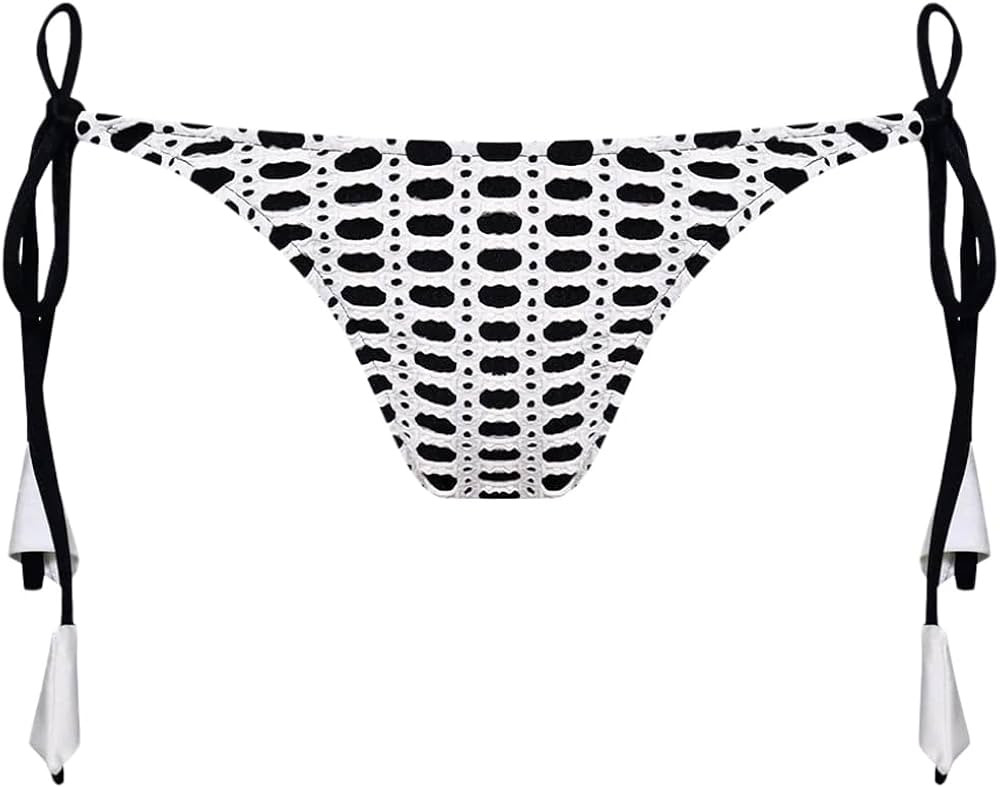 Amazon.com: PATBO, Selene Mesh Color Block Bikini Bottom, M, Off White : Amazon Luxury | Amazon (US)