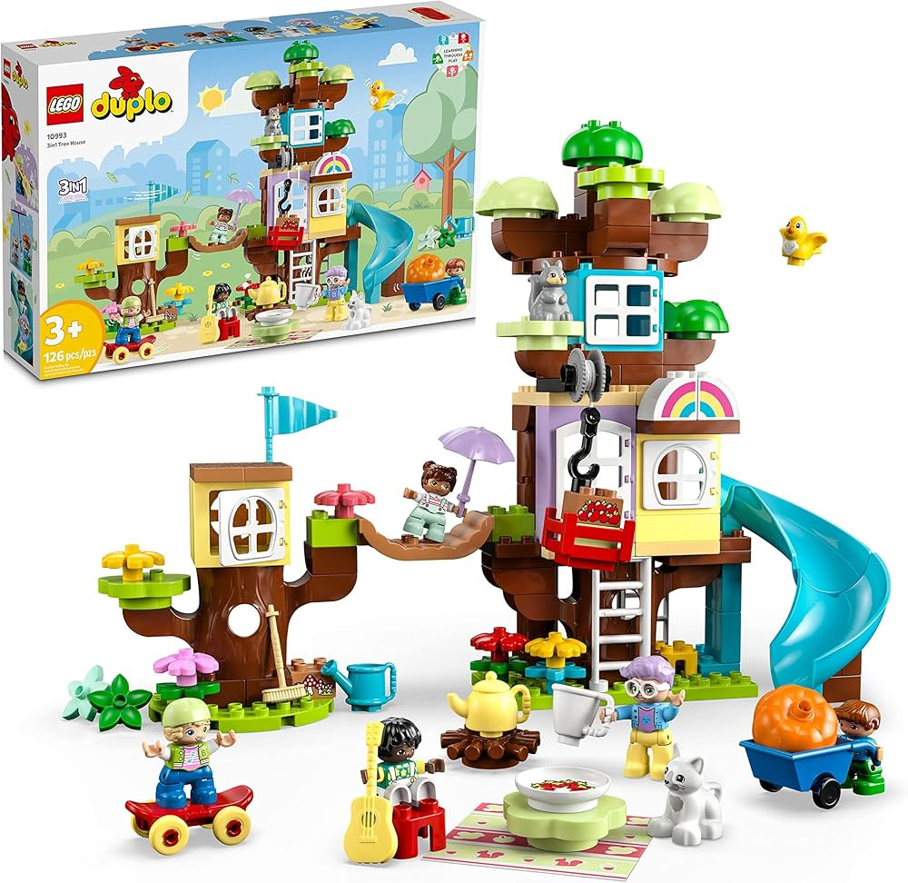 LEGO DUPLO 3in1 Tree House 10993 Creative Building Toy for Toddlers, Includes 8 Figures for Teach... | Amazon (US)