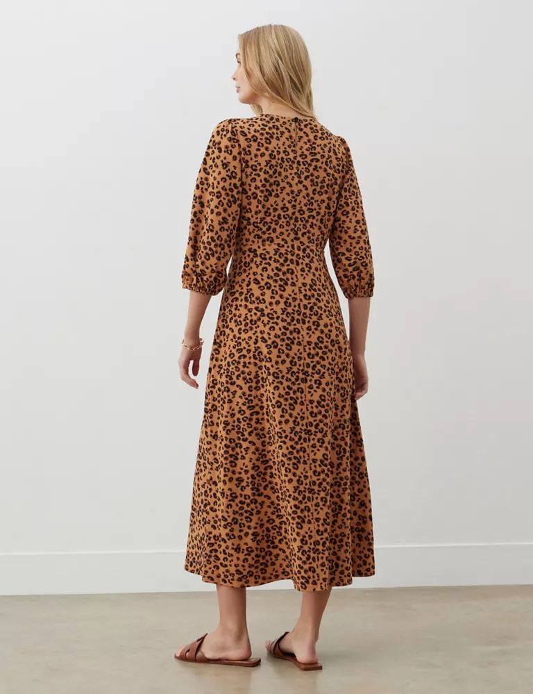 Animal Print Round Neck Midaxi Waisted Dress | Marks & Spencer (UK)
