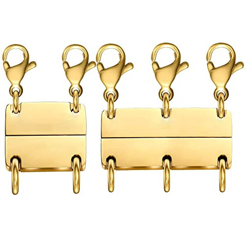 Layering Necklace Clasp,18 K Gold and Silver Separator for Stackable Necklaces | Amazon (US)