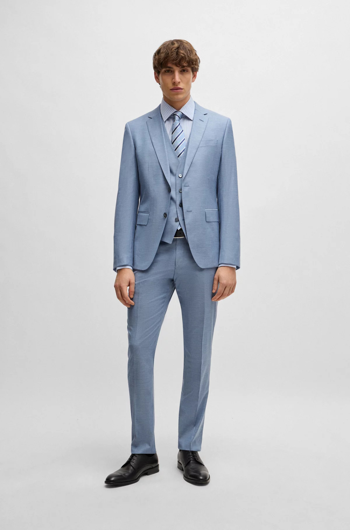 Slim-fit suit in a melange wool blend | Hugo Boss (US)