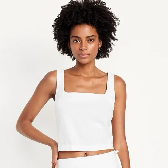 NWT Old Navy Linen Square Neck Sleeveless Top | Poshmark