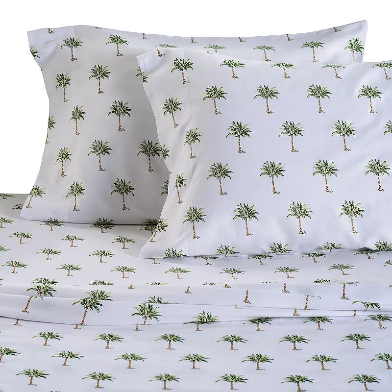 Panama Jack Palm Tree 300 Thread Count Sheet Set, Green, Full | Kohl's