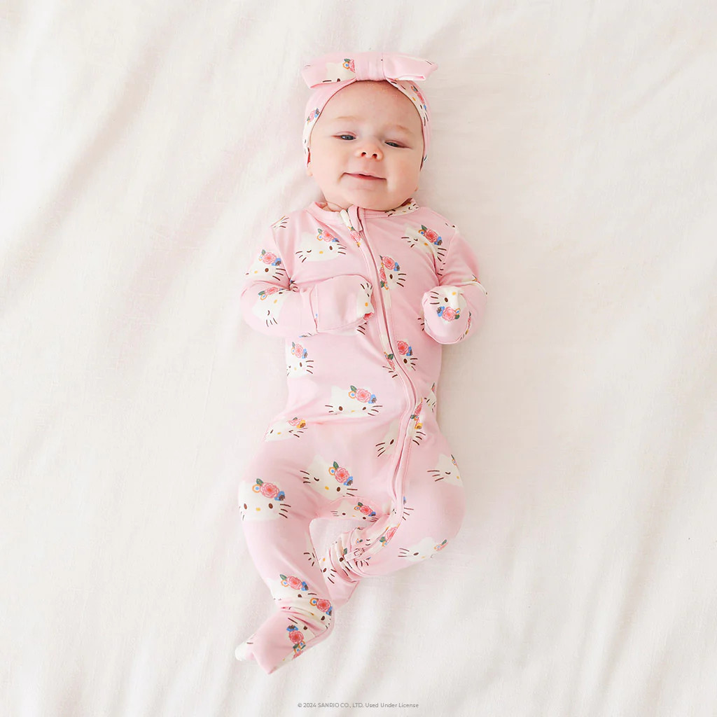 Sanrio® Pink Baby Convertible Sleeper | Pastel Pink Hello Kitty® | Posh Peanut