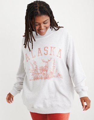 Aerie The Sweat Everyday Cozy Mock Neck Sweatshirt | American Eagle Outfitters (US & CA)