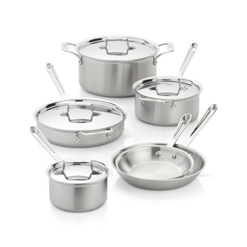 All-Clad d5 10-Piece Cookware Set + Reviews | Crate & Barrel | Crate & Barrel