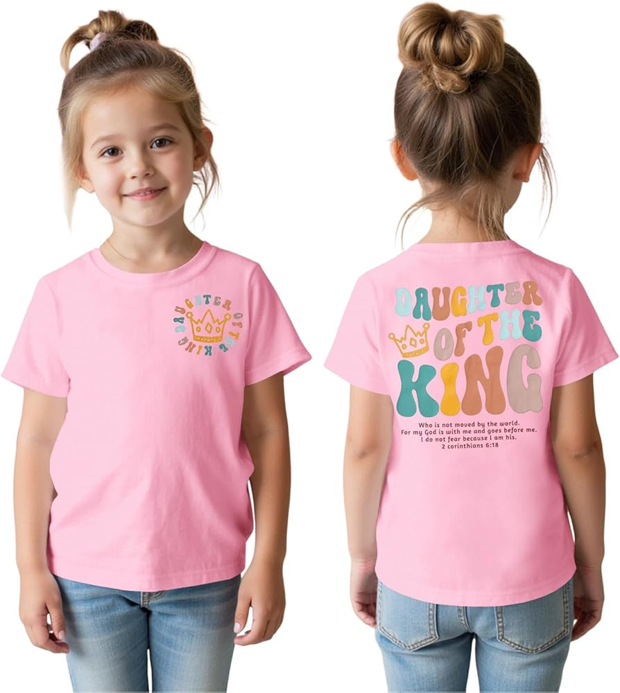Toddler Baby Girl Christian Shirts Daughter of The King T-Shirt Religious Faith Tee Inspirational... | Amazon (US)