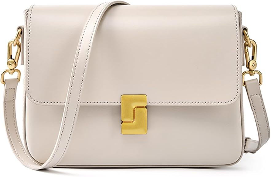 Leather Shoulder Bags for Women, Designer Crossbody Purses Minimalism Handbags with Adjustable St... | Amazon (US)