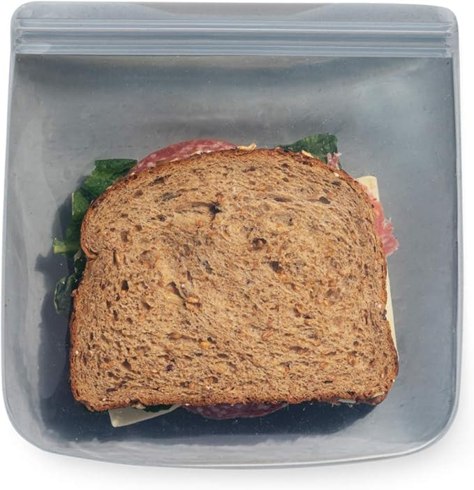 W&P Porter Silicone Reusable Storage Bag, Sandwich (34oz Flat), Slate, Food Storage Container, Mi... | Amazon (US)
