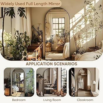 Full Length Mirror, 76"x34" Oversized Arched Mirror Large Standing Mirrors, Tall Mirrors Body Flo... | Amazon (US)