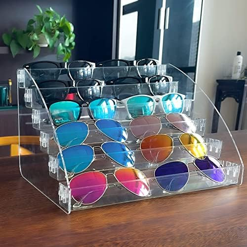 MineSign Sunglasses Organizer Clear Eyeglasses Display Case Eyewear Storage Tray For Glasses Tabl... | Amazon (US)
