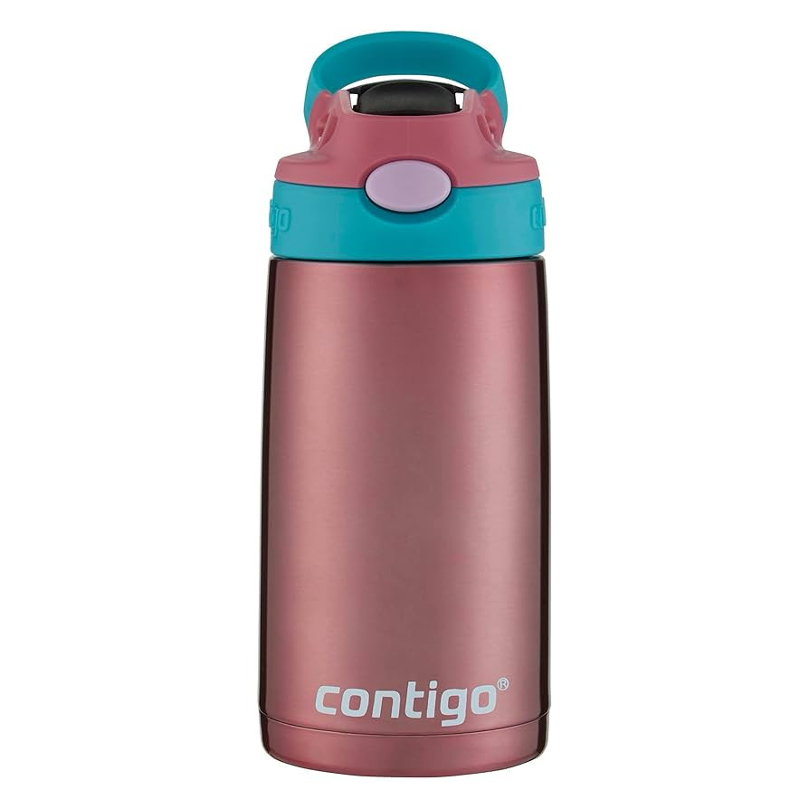 Contigo Kids Straw Stainless Steel Water Bottle with AUTOSPOUT Lid 13oz Punch | Amazon (US)
