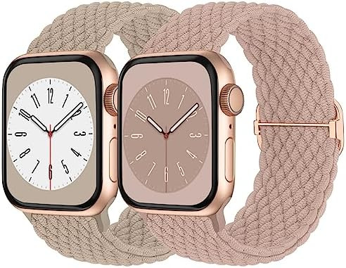 Braided Solo Loop Compatible with Apple Watch Band 38mm 40mm 41mm 42mm 44mm 45mm 46mm 49mm Women ... | Amazon (US)