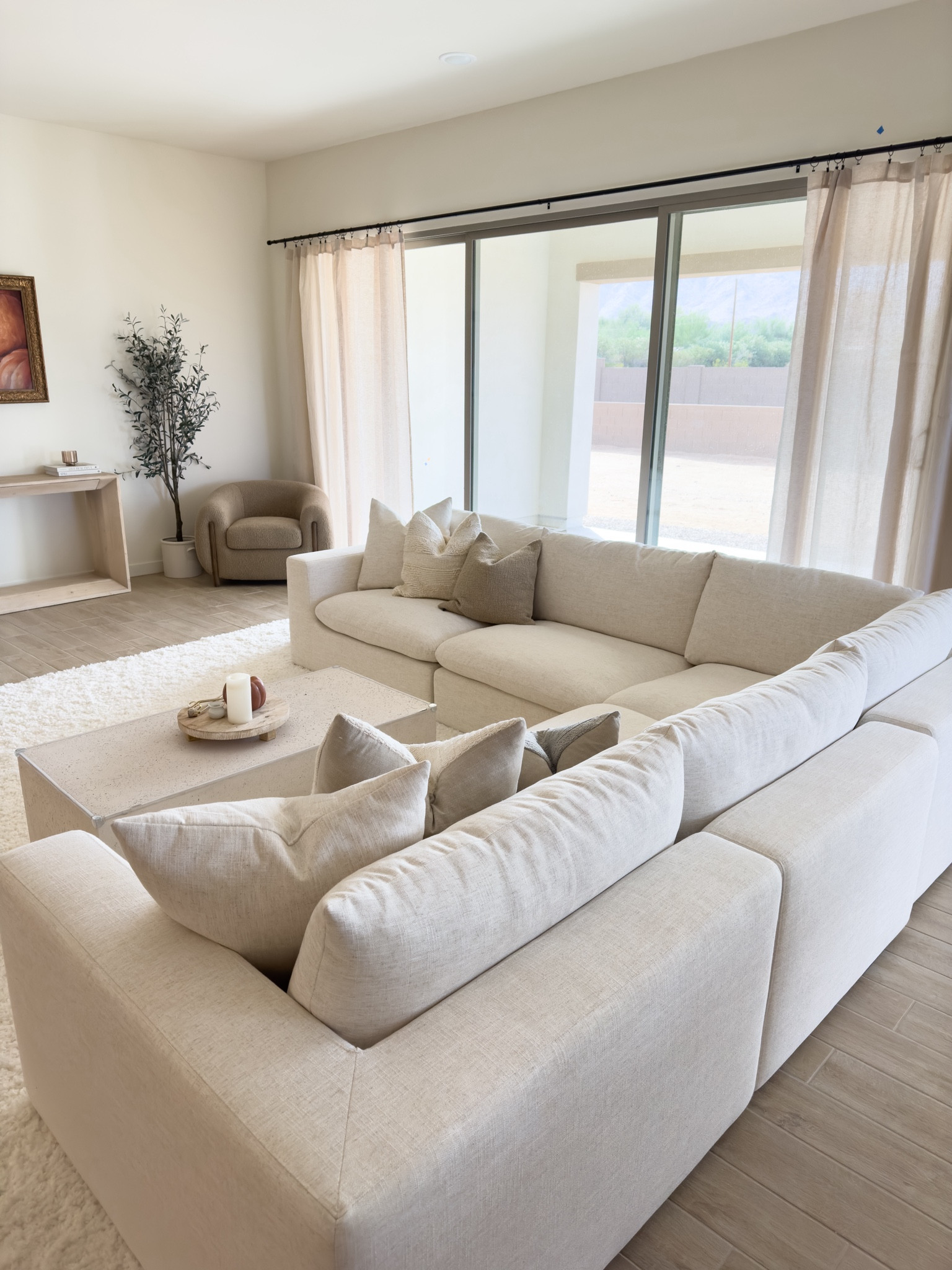 Living room home decor 🤍 love our neutral sectional couch that looks like a cloud couch dupe! 🤍 

#LTKhome