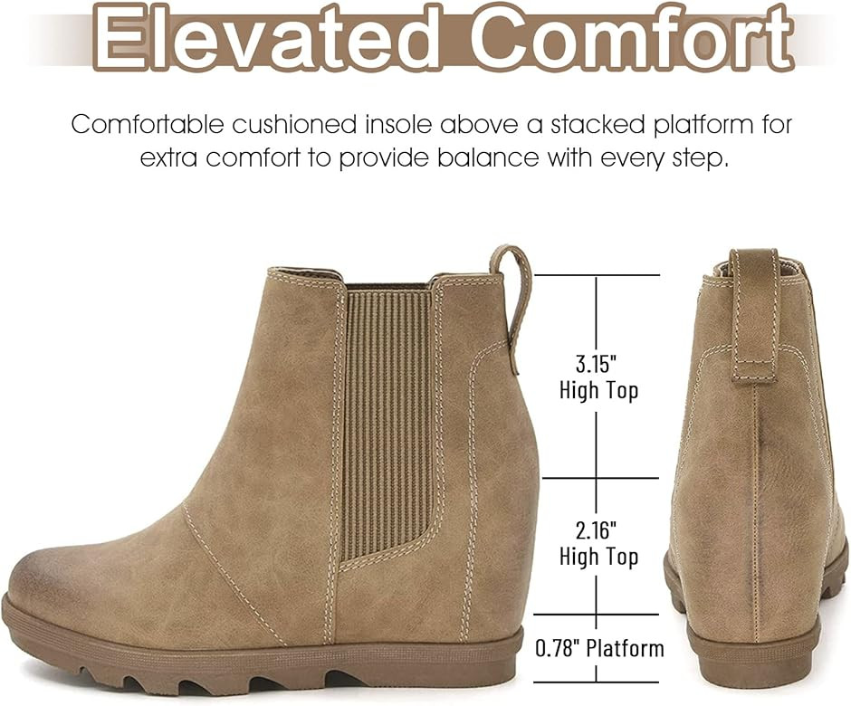 Athlefit Women's Wedge Boots Comfortable Ankle Wedge Booties | Amazon (US)