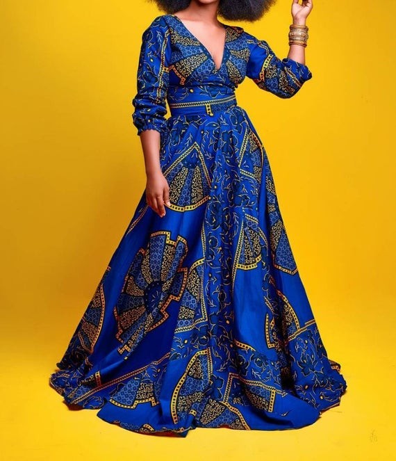 african print formal gown