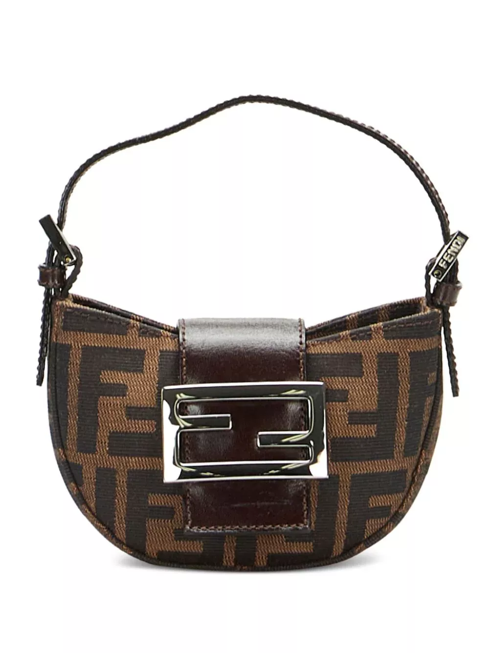 FENDI Vintage Logo Micro Croissant Pochette Mini Bag Beige 