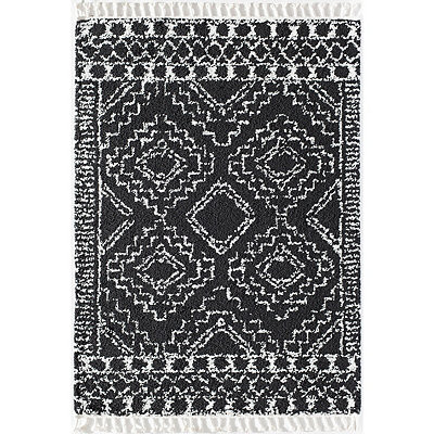 Sable Black and White Moon Accent Rug, 2x8 | Kirkland's Home