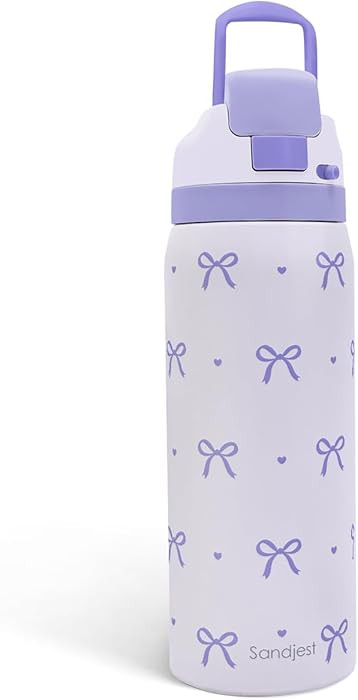 Bow Insulated Stainless Steel Water Bottle with Straw for Sports and Travel, 32oz, Gifts for Wome... | Amazon (US)