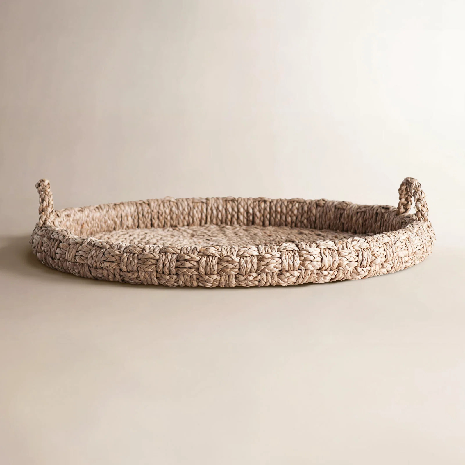 Round Braided Bankuan Tray with Handles | Wayfair North America