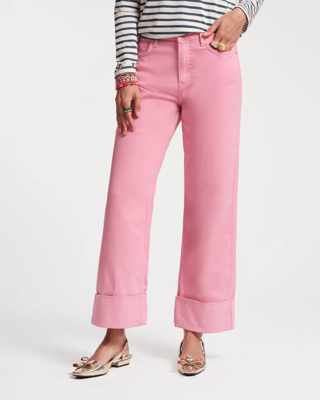Smarty Cuffed Jeans - Pink | Frances Valentine