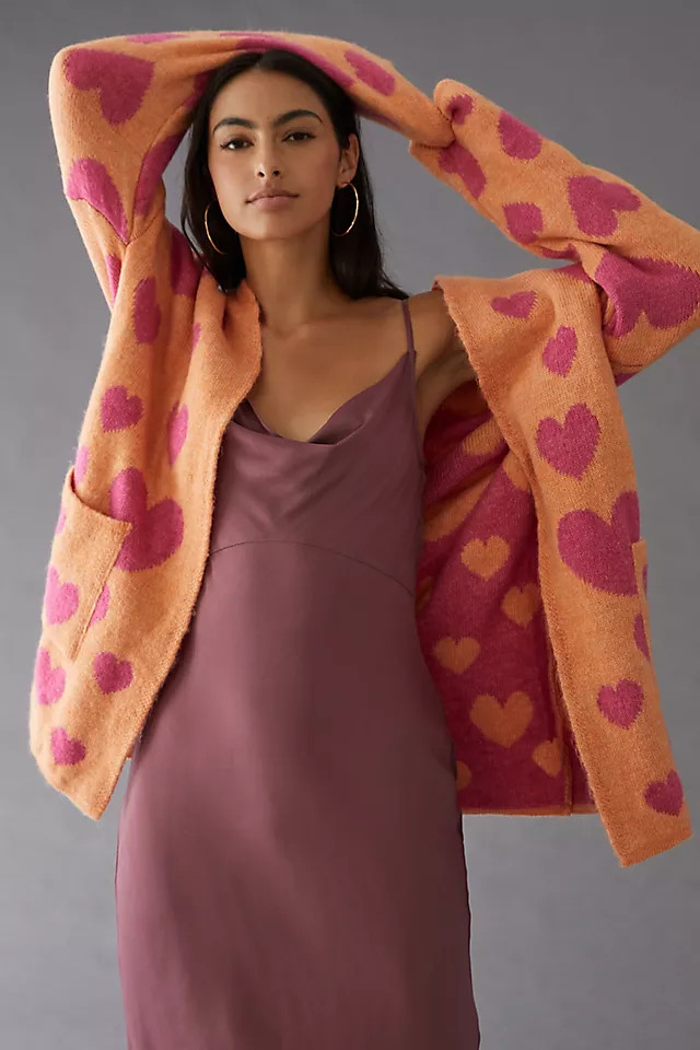 Maeve Hearts Cardigan Sweater | Anthropologie (US)