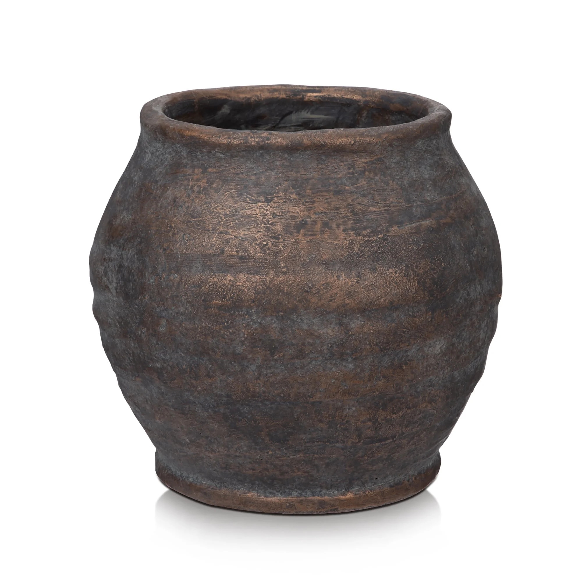 6”Ceramic Vase Rustic Vintage Textured Brown Vases 4.72”Wide Mouth Pampas Jar Vase Pottery Fa... | Walmart (US)