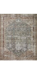 Amber Lewis x Loloi Georgie Collection GER-04 Teal / Antique 8'4" x 11'6" Area Rug | Amazon (US)