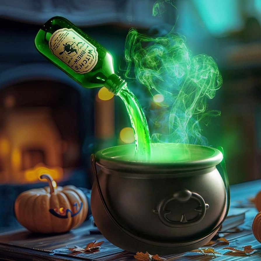 Halloween Decorations Indoor - Witch's Cauldron with Magical Bottles & Fog Maker, Floating Potion... | Amazon (US)