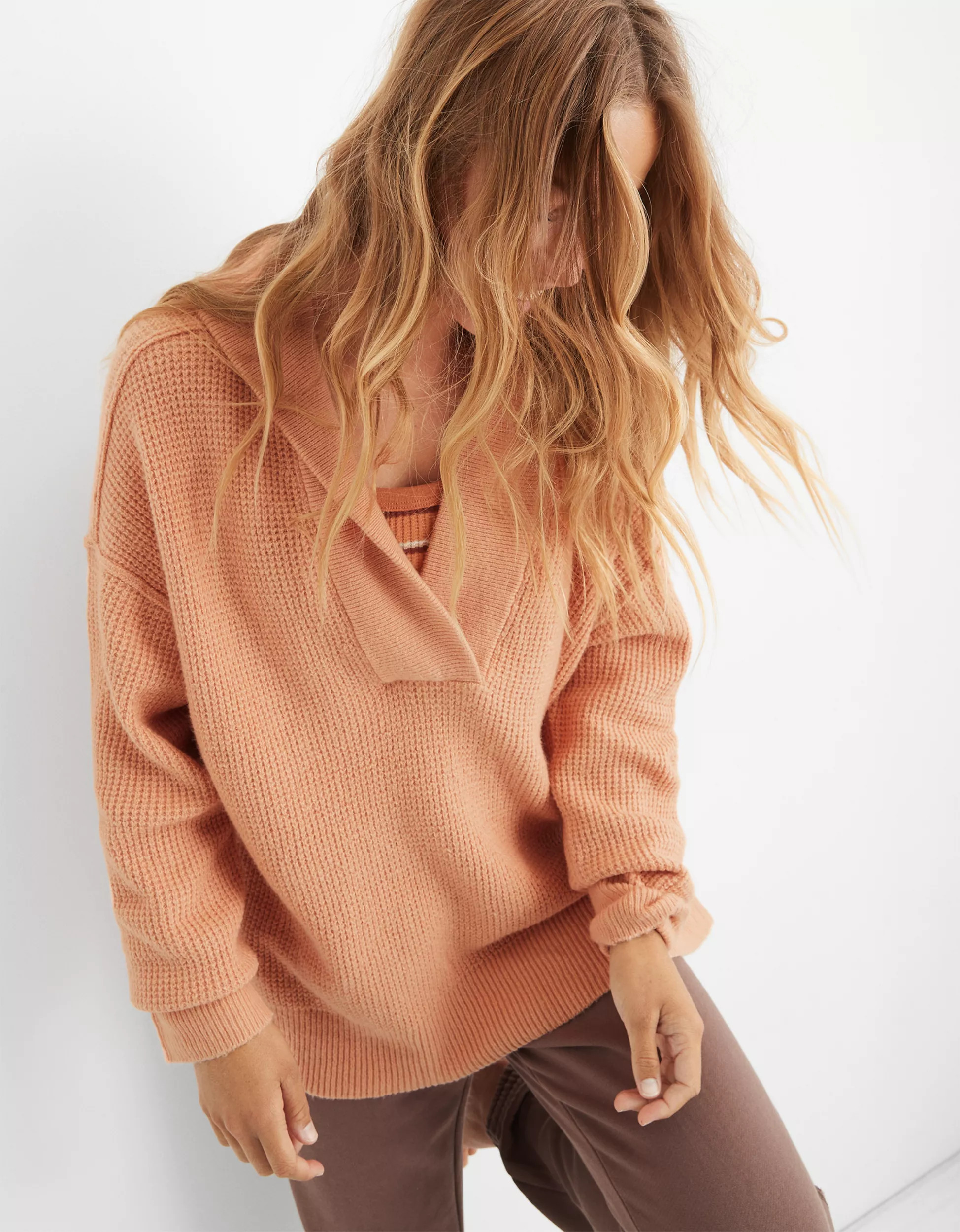 Aerie CozyUp Waffle Sweater Hoodie | American Eagle Outfitters (US & CA)