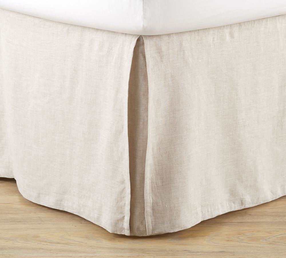 Belgian Flax Linen Bed Skirt With Side Pleats | Pottery Barn (US)
