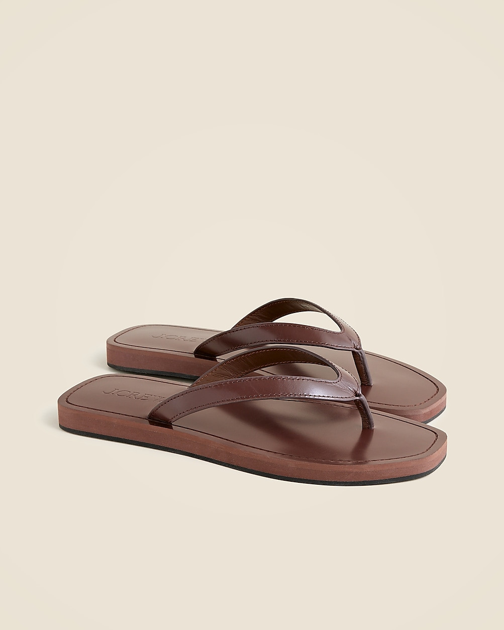 Wide thong sandals in leather | J. Crew US