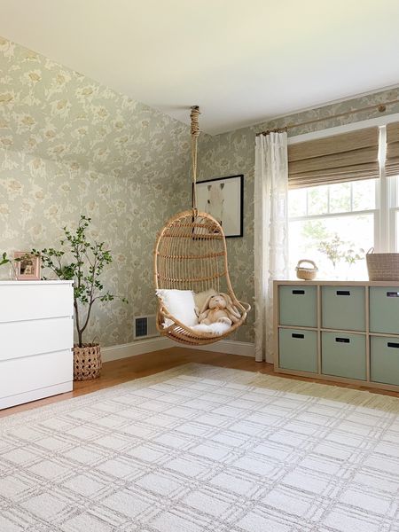 Girls bedroom, Amazon woven shades, storage cubbies, Loloi rug, Serena and Lily swing, Walmart dresser 

#LTKhome #LTKstyletip