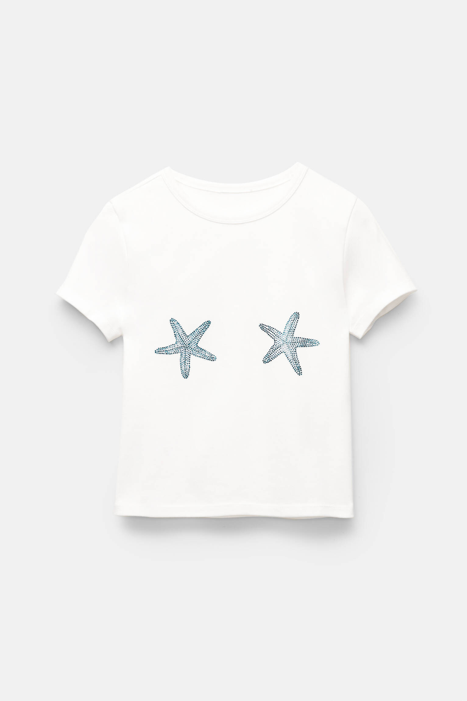 T-shirt with rhinestone stars - pull&bear | PULL and BEAR UK