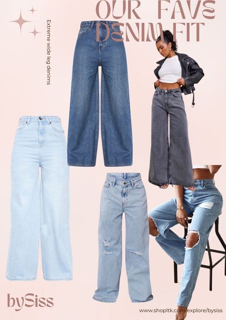 Extreme wide leg denims we wear all the time ❤️❤️ love this oversized baggy slouchy jeans fit. check our ig and TikTok @bysiss how we style them xx
Jeans, prettylittlething, wide leg jeans, slouchy jeans, twins, summer jeans, trend jeans, PLT style 

#LTKMostLoved #LTKstyletip #LTKU