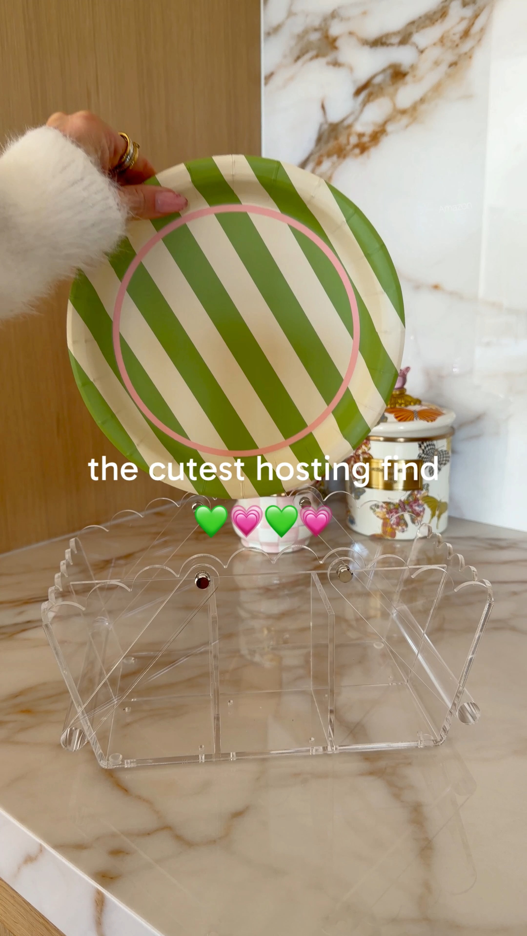 This summer hosting finds that somehow makes outdoor entertaining feel so much more organized and special. I use it to hold paper plates, napkins, and utensils for BBQs, picnics, backyard dinners, and patio nights, and I love that the clear scalloped design goes with everything. Such a cute and functional hosting essential for summer get- togethers. 

 #LTKSeasonal #LTKHome
