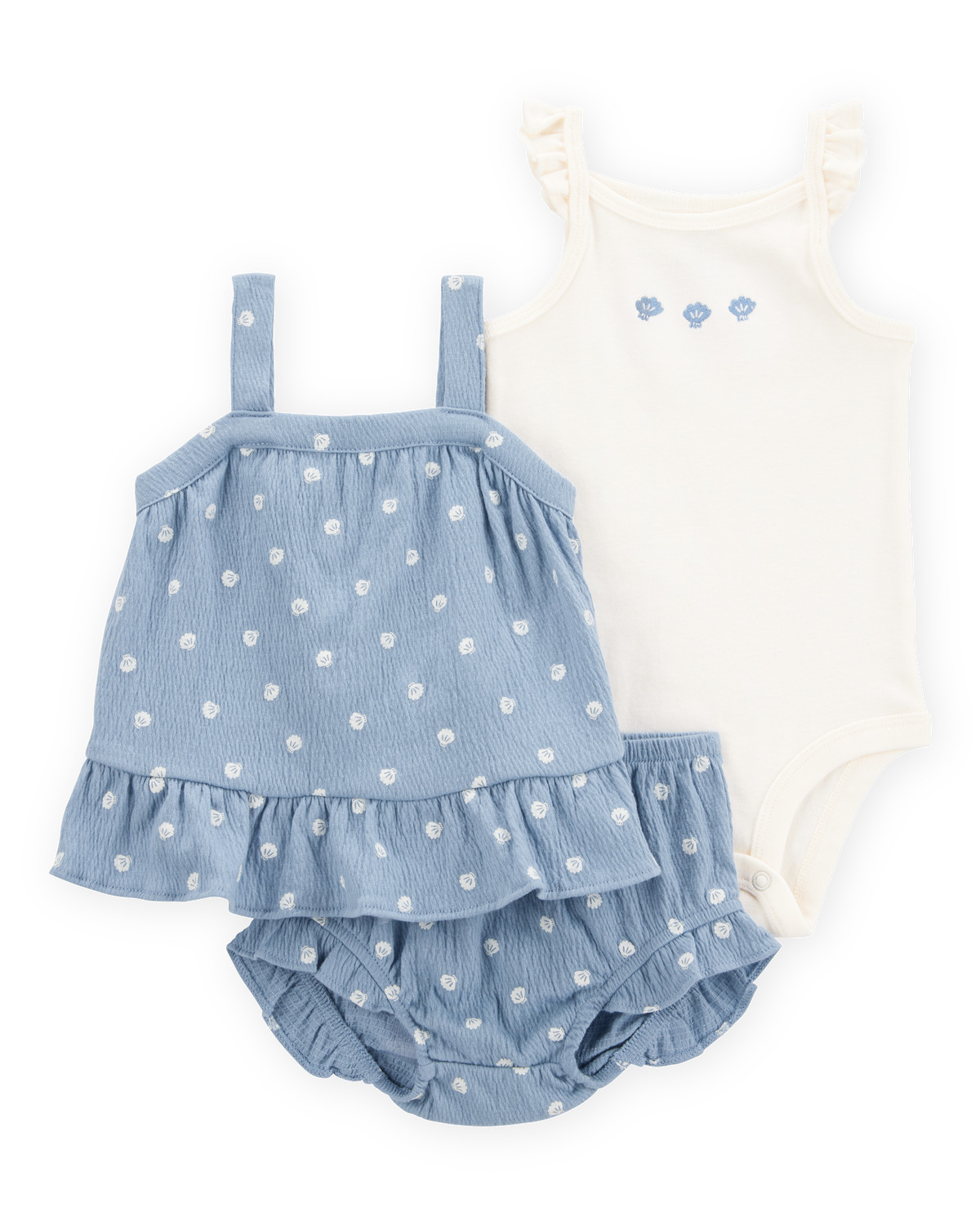 Baby 3-Piece Shell Print Outfit Set - Blue/White - Carter's | Carter's | Carter's Inc