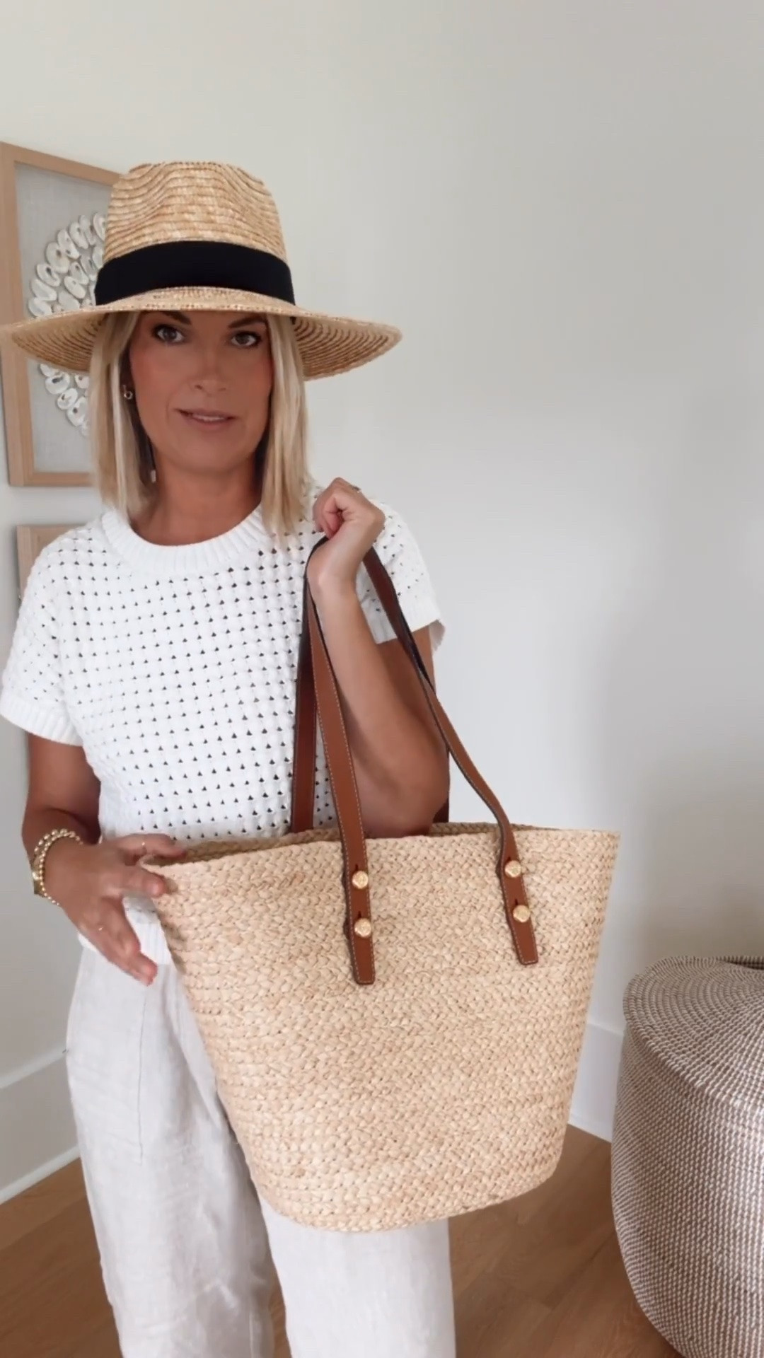 Summer staples I updated!  A straw hat - in size large and a large straw tote.  Size down in the linen pants. I’m in Xs tall. I’m 5’11”. Small top. Sandals true to size.

#LTKdayinmylife #LTKmomlife #LTKSeasonal