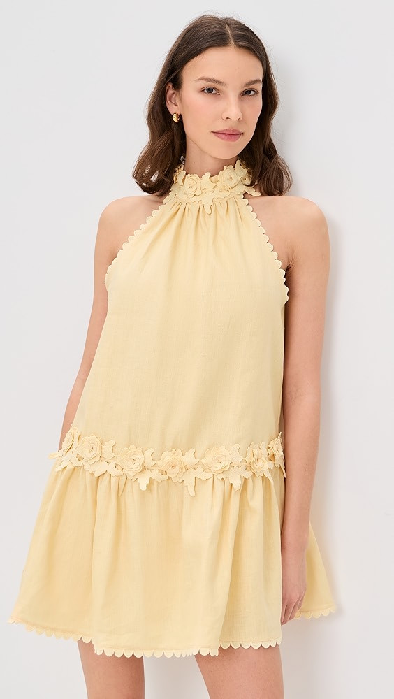 Halter Flower Detail Mini Dress | Shopbop