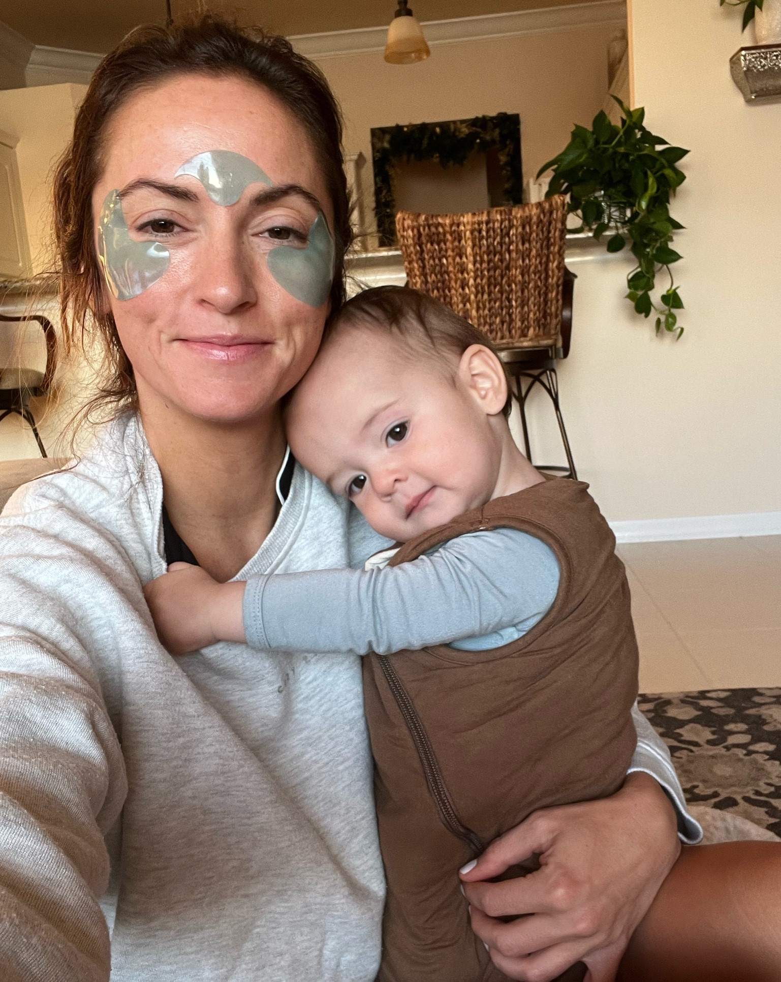 Mornings with a baby - eye masks, pjs and cuddles! The eye gels feel so good on my puffy eyes 
Peter Thomas Roth 

#LTKBump #LTKBaby #LTKBeauty
